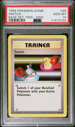 PSA 10 Switch 1999 Pokemon Base Set 1999-2000 UK Printing 4th Print #91/102 - Image 1
