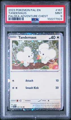 Tandemaus - Cosmos Holo PSA 9 Paldea Evovled Adventure Chest Promo Pokemon Card - Image 1