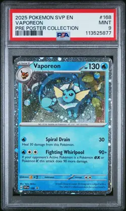 Vaporeon - PSA 9 - Prismatic Evolutions SVP 168 Cosmos Holo Promo Pokemon Card - Image 1