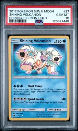 Shining Volcanion - PSA 10 - Shining Legends 27/73 Shiny Holo Rare Pokemon Card - Image 1