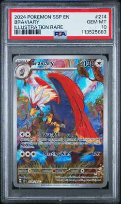 Braviary - PSA 10 - Illustration Rare Surging Sparks 214/191 IR Pokemon Card - Image 1