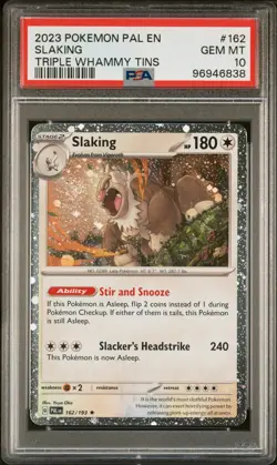 Slaking Cosmos Holo PSA 10 Paldea Evolved Triple Whammy Tin Promo Pokemon Card - Image 1