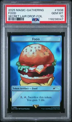Food Token [Krabby Patty] PSA 10 - FOIL Spongebob Secret Lair SLD 1934 MtG Card - Image 1