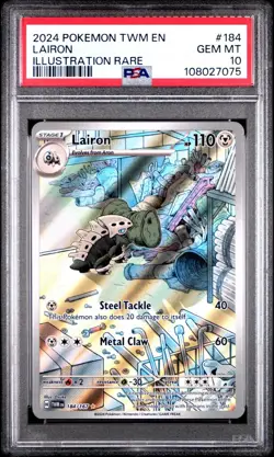 Lairon - PSA 10 - Illustration Rare 184/167 Twilight Masquerade IR Pokemon Card - Image 1