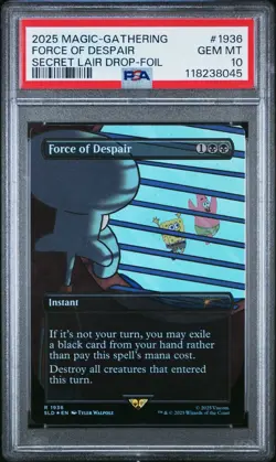 Force of Despair PSA 10 FOIL Spongebob Secret Lair SLD 1936 [Squidward] MtG Card - Image 1