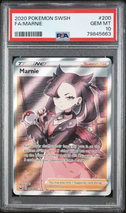 Marnie - Full Art - PSA 10 - Sword Shield 200/202 Ultra Rare Pokemon Card - Image 1