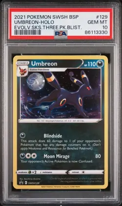 Umbreon - PSA 10 - Evolving Skies Blister Promo SWSH129 Cosmos Holo Pokemon Card - Image 1