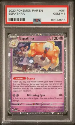 Espathra - PSA 10 - Cosmos Holo Swirl - Paradox Rift Blister Promo Pokemon Card - Image 1