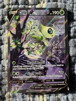 Pokemon TCG SWSH Fusion Strike Celebi v Alt Art Holo Ultra Rare Card 245/264 - Image 1
