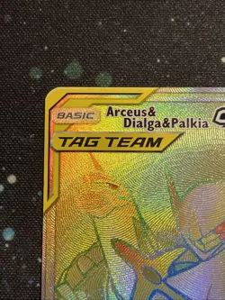Pokemon TCG Cosmic Eclipse Arceus & Dialga & Palkia GX Rainbow Rare Card 258/236 - Image 4