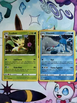 Glaceon SWSH192 & Leafeon SWSH191 Sword & Shield Promo Cards Cosmos Holo LP - Image 1