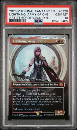 PSA 10 MTG Final Fantasy FOIL Lightning Army of One Artist Borderless 0320 FF13 - Image 1