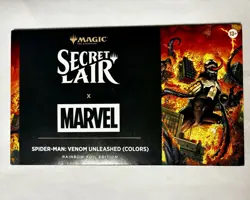 MTG Magic Secret Lair Spiderman: Venom Unleashed (Colors) Rainbow Foil Sealed - Image 1