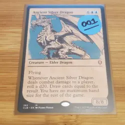 1x Ancient Silver Dragon, Showcase Art, Magic MTG, NM Off Center - Image 3