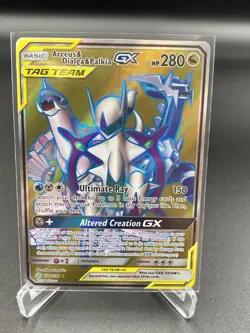 Pokemon Arceus & Dialga & Palkia GX 220/236 Cosmic Eclipse NM - Image 1