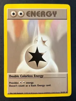 Double Colorless Energy 96/102 Base Set Trainer Rare - WOTC Pokemon Card B NM - Image 1