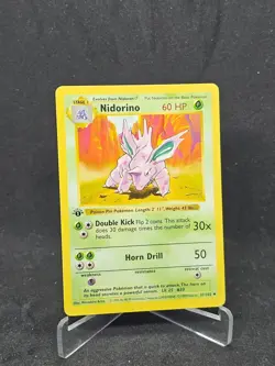Pokemon Card Nidorino 37/102 Base Set Uncommon 1st Edition - Image 1