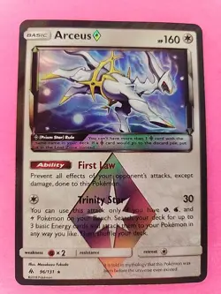 Arceus Sun & Moon Forbidden Light Holo Pokemon Card WOTC NM - Image 1