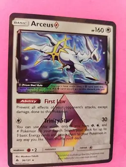 Arceus Sun & Moon Forbidden Light Holo Pokemon Card WOTC NM - Image 2