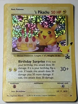 Pokemon Pikachu TCG Birthday Celebrations Holo Rare Card #24 Classic Collection - Image 1