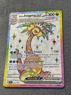 Alolan Exeggutor ex 225/191 Pokemon Card Full Art Rare Holo Surging Sparks - Image 1