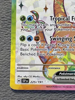 Alolan Exeggutor ex 225/191 Pokemon Card Full Art Rare Holo Surging Sparks - Image 5
