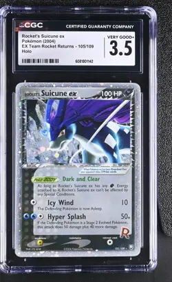 CGC 3.5 Rocket's Suicune ex EX Team Rocket Returns 105/109 Holo Pokemon Card - Image 1