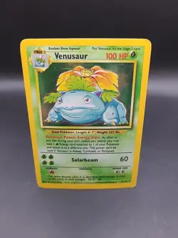 Pokemon TCG Venusaur Base Set Holo Unlimited Rare Card 15/102 LP/HP - Image 1