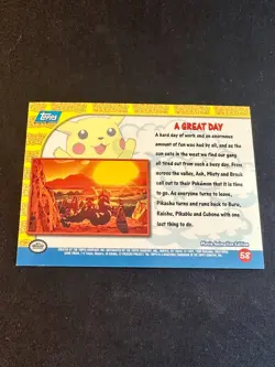 A Great Day 1999 Topps HOLO Pikachu's Vacation Pokemon Card Blue Logo - VLP - Image 4