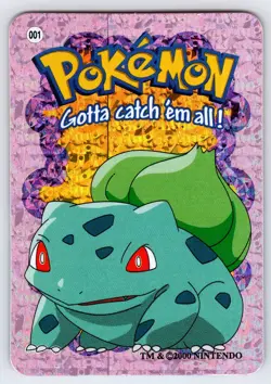 Bulbasaur #001 Pokemon Vending Prism Holo Sticker Card Authentic Nintendo Nm/Vlp - Image 1