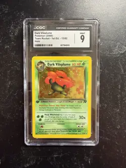 CGC 9 MINT Dark Vileplume Team Rocket 1st Edition 13/82 Holo Pokemon Card - Image 1