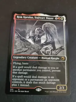Rem Karolus, Stalwart Slayer Midnight Hunt Double Feature NM MTG - Image 1