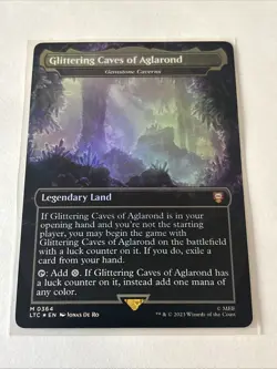 MTG Glittering Caves of Aglarond - Gemstone Caverns - Foil - Borderless, NM-Mint - Image 1
