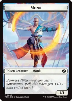 4x Foil Copy/Monk Token, Tarkir Dragonstorm Tokens, MTG, 4 pack, Magic - Image 2