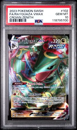 Pokemon TCG Rayquaza VMAX 102/159 Crown Zenith Full Art Holo PSA 10 Gem Mint - Image 1