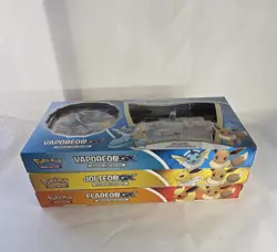 Pokemon TCG Flareon GX, Jolteon, Vaporeon Special Collection Box Set Of 3- READ - Image 1