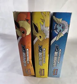 Pokemon TCG Flareon GX, Jolteon, Vaporeon Special Collection Box Set Of 3- READ - Image 2