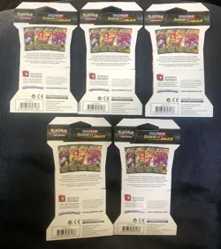 Pokemon TCG: DARKNESS ABLAZE SLEEVED PACKS (Lot of 5) Factory SEALED. - Image 2