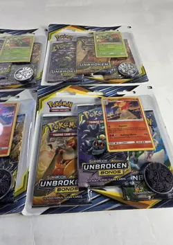 Pokemon Sun & Moon: Unbroken Bonds 3 Booster Pack Blister - LOT X4 - Image 2