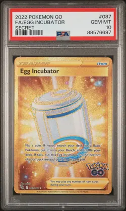 2022 Pokemon Go 087 Full Art Egg Incubator Secret Rare - PSA 10 - Image 1