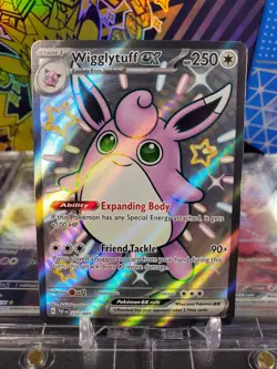 Wigglytuff EX 222/091 Shiny Ultra Rare Full Art Pokemon TCG S&V Paldean Fates - Image 1