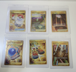 Pokemon TCG - Bundle of 6 Secret Rare Gold Trainer Cards - Image 1