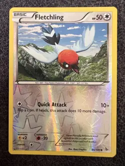 Fletchling 86/106 Reverse Holo Common Pokemon Card NM - Image 1