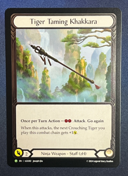FAB LGS302 Tiger Taming Khakkara COLD FOIL Promo Ninja Weapon Flesh & Blood TCG - Image 1