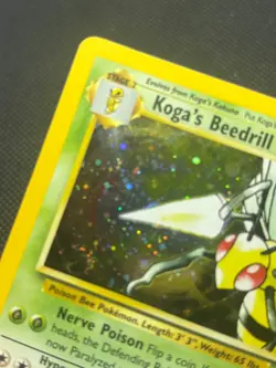 2000 Pokemon TCG Card Koga's Beedrill Gym Challenge Holo Rare Card 9/132 W/Swirl - Image 4
