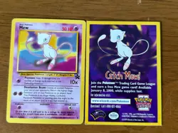 1999 Pokemon Mew Black Star Promo Non-Holo + Catch Mew Promo Pokemon Card! - Image 1