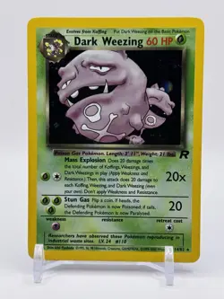 Dark Weezing Rocket Set Holo Rare Pokemon Card 14/82 WOTC - Image 1