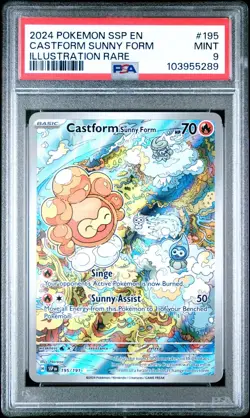 Pokemon TCG - Castform Illustration Rare 195/191 - Surging Sparks - PSA 9 - Image 1
