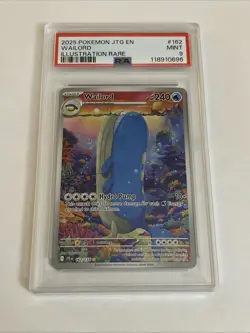 2025 POKEMON JTG EN-JOURNEY TOGETHER ILLUSTRATION RARE #162 WAILORD PSA 9 - Image 1