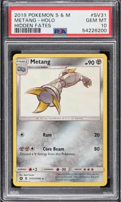 2019 Pokemon Sun & Moon Hidden Fates Shiny Metang #SV31 PSA 10 GEM MINT - Image 1